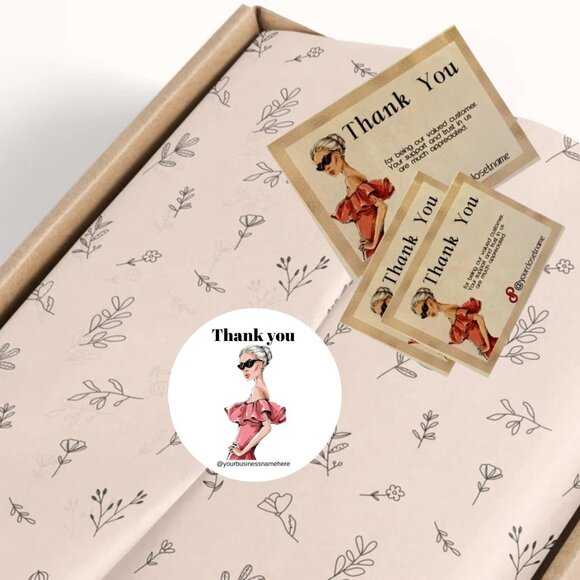 Set Of thank you cards and  Thank You Stickers Labels - Picture 3 of 9